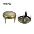 thumbnail image 3 of 100Pack 8mm Brown Round Dome Studs Metal Claw Beads Nailhead for Leather Craft Clothes Belt Bag Shoes, 3 of 6