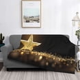 thumbnail image 2 of Disketp Gold Glittering Stars Flannel Blankets - Thick and Warm Blanket for Winter, Soft Fuzzy Plush King Blanket for All Seasons-80"x60", 2 of 6