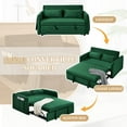 thumbnail image 3 of Lunale Convertible Loveseat Sleeper for Living Room, Modern Upholstered Futon Sofa Bed in Green, 3 of 9