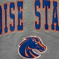 thumbnail image 4 of Men's Colosseum Heather Gray Boise State Broncos Arch & Logo Crew Neck Sweatshirt, 4 of 4