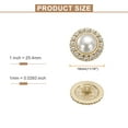 thumbnail image 2 of Uxcell 10pcs 28L Pearl Gold Metal Sewing Buttons 18mm 11/16" Round Women Coat Buttons with Plastic Shank Replacement DIY Button for Sewing Clothing Sweater Decoration Craft, #8, 2 of 7