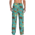 thumbnail image 3 of Uemuo Cute Animals Pattern Men's Wide Leg Palazzo Lounge Pants with Pockets Light Weight Loose Comfy Casual Pajama Pants-XX-Large, 3 of 9