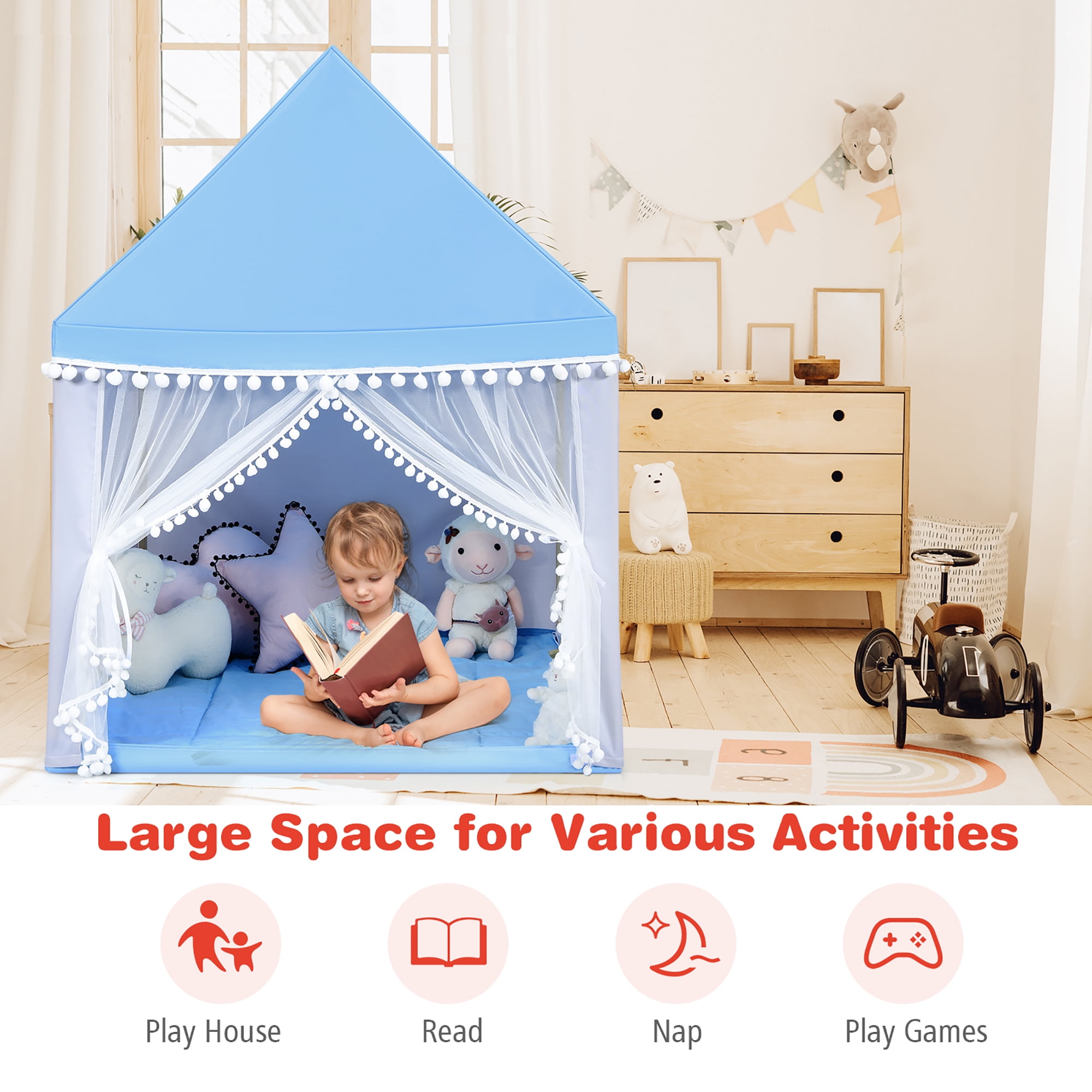 Free Shipping! Costway Kids Play Tent Large Playhouse