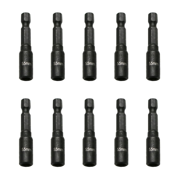 TMAX 10pc 5.5mm Magnetic Nutsetter Set Impact Power Hex Nut Driver with 1/4 Inch Hex Shank