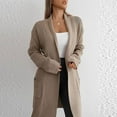 thumbnail image 4 of Women's Lazy Autumn And Winter Versatile Casual Loose Lapel Long Cardigan Sweater Sweater Set Sweatshirt Cardigans for Women Olive Open Sweater Bottom Cow Neck Cardigan Come Mono Cardigan Cardigan, 4 of 7