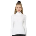 thumbnail image 2 of Ettsollp Women Tops High Collar Long Sleeve Slim Fit Elastic Knitting Tops Solid Color Pullover Tops Daily Wear, 2 of 8