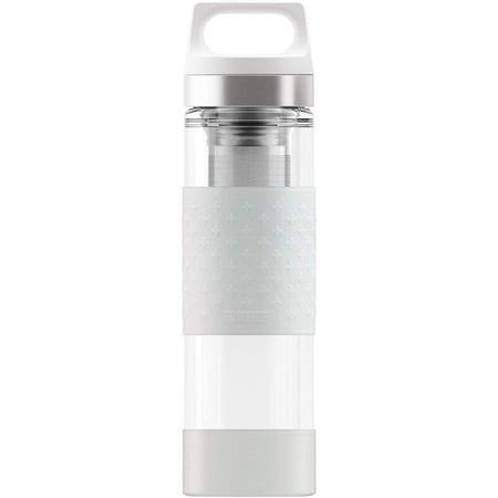 

- Insulated Water Bottle White - Thermo Flask Hot & Cold One with Tea Infuser - Leakproof - BPA Free - 18/8 Stainless Steel - 10 Oz