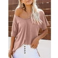 thumbnail image 3 of Herrnalise Women's Classic-Fit 100% Cotton Short-Sleeve V-Neck T-Shirt, 3 of 5