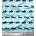thumbnail image 1 of Soimoi Cotton Cambric Fabric Whale Ocean Fabric Prints by Yard 42 Inch Wide, 1 of 3