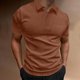 thumbnail image 1 of Blusa y camisa de manga corta con cuello vuelto para hombre, informal, de verano, con bloques de color, de manga corta, con solapa y media cremallera, de poliéster., 1 of 7
