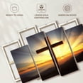 thumbnail image 6 of Elephant Stock Sunset Over Cross Wall Art - Horizontal Multi Panel Canvas - Hallway Wall Decor - Religion And Spirituality Multi Panel - Yellow And Brown Decor - 43" x 27", 6 of 8