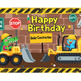 thumbnail image 4 of Construction Theme Cartoon Happy Birthday Banner Backdrop Background Decorations for Birthday Party Photography Props Kids Celebrations, 4 of 8