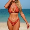 thumbnail image 5 of YIFUNIN Women's Sexy Printed Bikini Set Two Piece Swimsuit Colorful Floral Print Beachwear for Women Summer Vacation Tropical,Red M, 5 of 6
