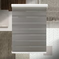 thumbnail image 2 of MOOD Zebra Shades for Windows | Custom Size + Cordless + Durable and Stylish Roller Shade | Day and Night Dual Layer Combi Blind | Stone Beige (Blackout) | 26"W x 24"H, 2 of 8