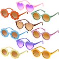 thumbnail image 1 of 9 Pares de Gafas de Sol para Niños Zhengmy Redondas con Corazón y Flor, 1 of 5