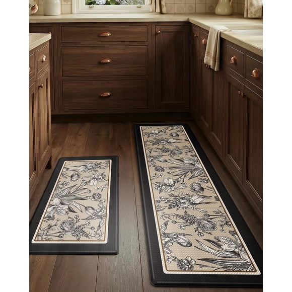 LUMI Anti-Fatigue Kitchen Floor Mats Set of 2,Cus