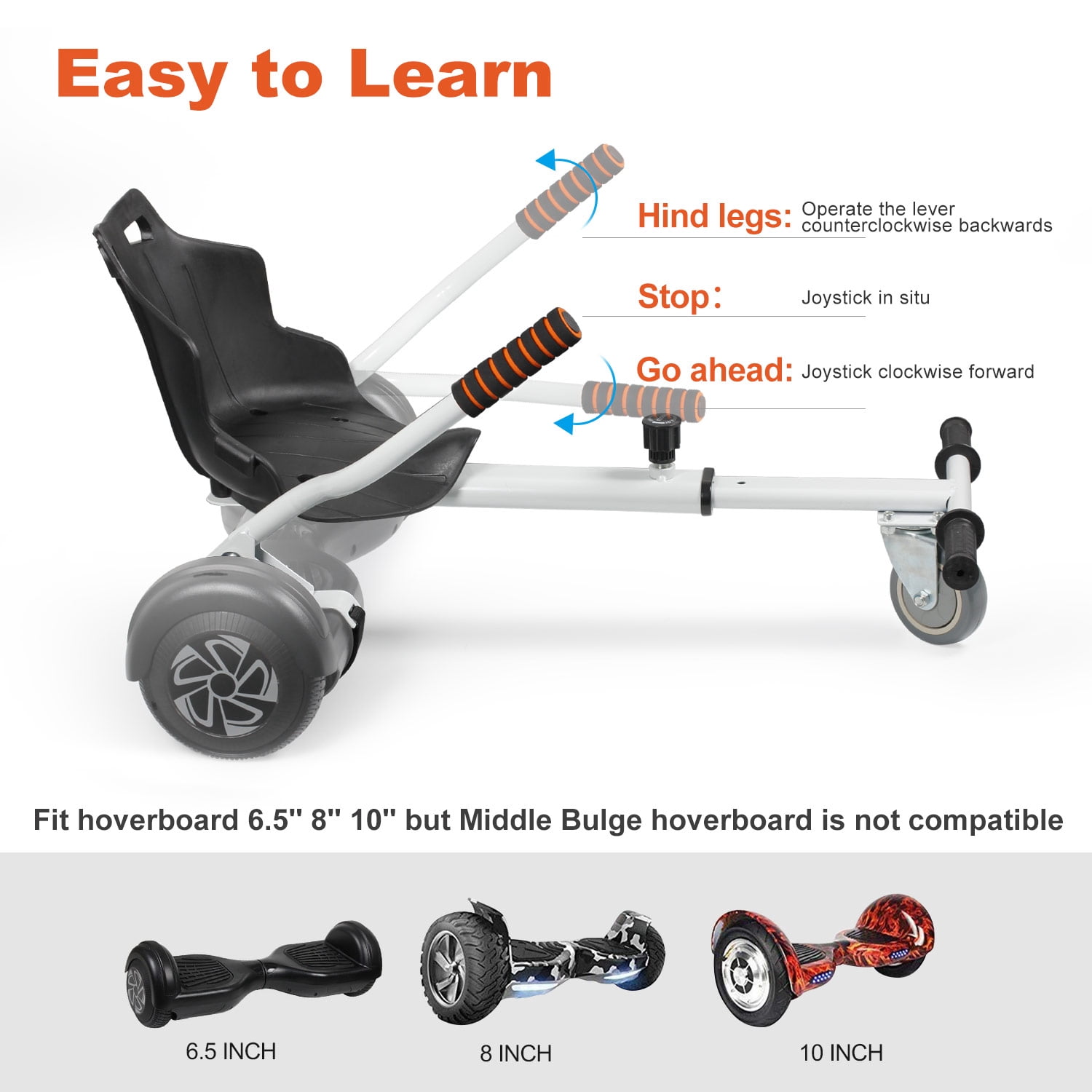 Hovsco Go-kart Conversion Kit Adjustable Hoverboard Go Cart
