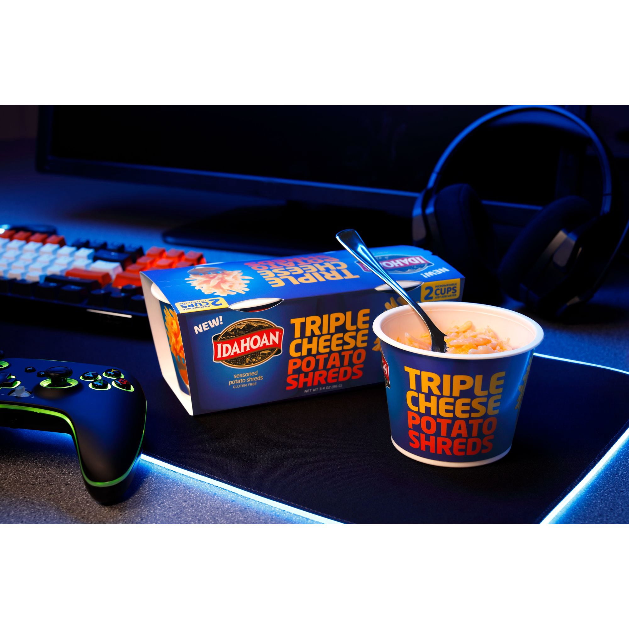 (3 pack) Idahoan Triple Cheese Potato Shreds, 1.7 oz, 2 Pack Cups