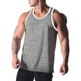 thumbnail image 5 of Awwp Mens Tops Men’S Muscle Tank Top Athletic Sleeveless Shirt Breathable Cotton/Polyester Blend for Gym And Casual Wear Grey XL, 5 of 6