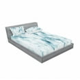 thumbnail image 3 of Ambesonne Nature Fitted Sheet & Pillow Sham Set, Grunge Marble Effect, Twin, Cadet Blue Seafoam, 3 of 3