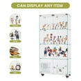 thumbnail image 4 of Hassch 4-Tier Glass Display Cabinet on Wheels, Modern Curio Cabinet with 2 Lockable Doors, White Floor Standing Glass Bookcase with 6pcs 3-Tier Acrylic Ladder Shelf Stand, 31.5"L x 14.2"W x 65.1"H, 4 of 9