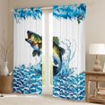 thumbnail image 2 of Homewish Female Men Women Big Bass Fish Blackout Curtains Set of 2 (52x84 Each),Fishing And Hunting Window Curtains,Abstract Vintage Lake Life Curtains and Drapes,Breathable Home Decor, 2 of 6
