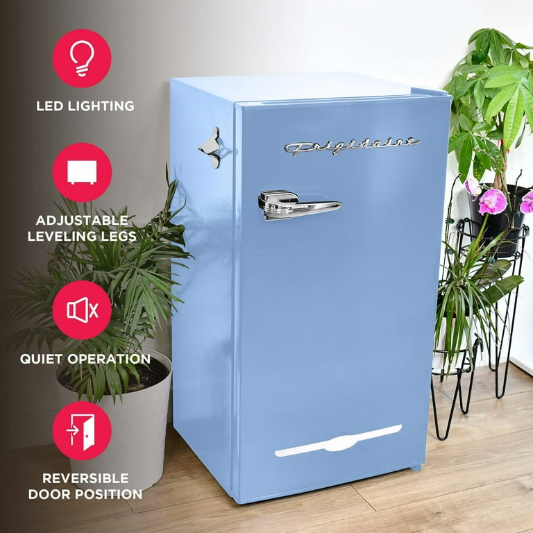 Frigidaire Retro 3.2 Cu Ft Mini Fridge with Side Bottle Opener for