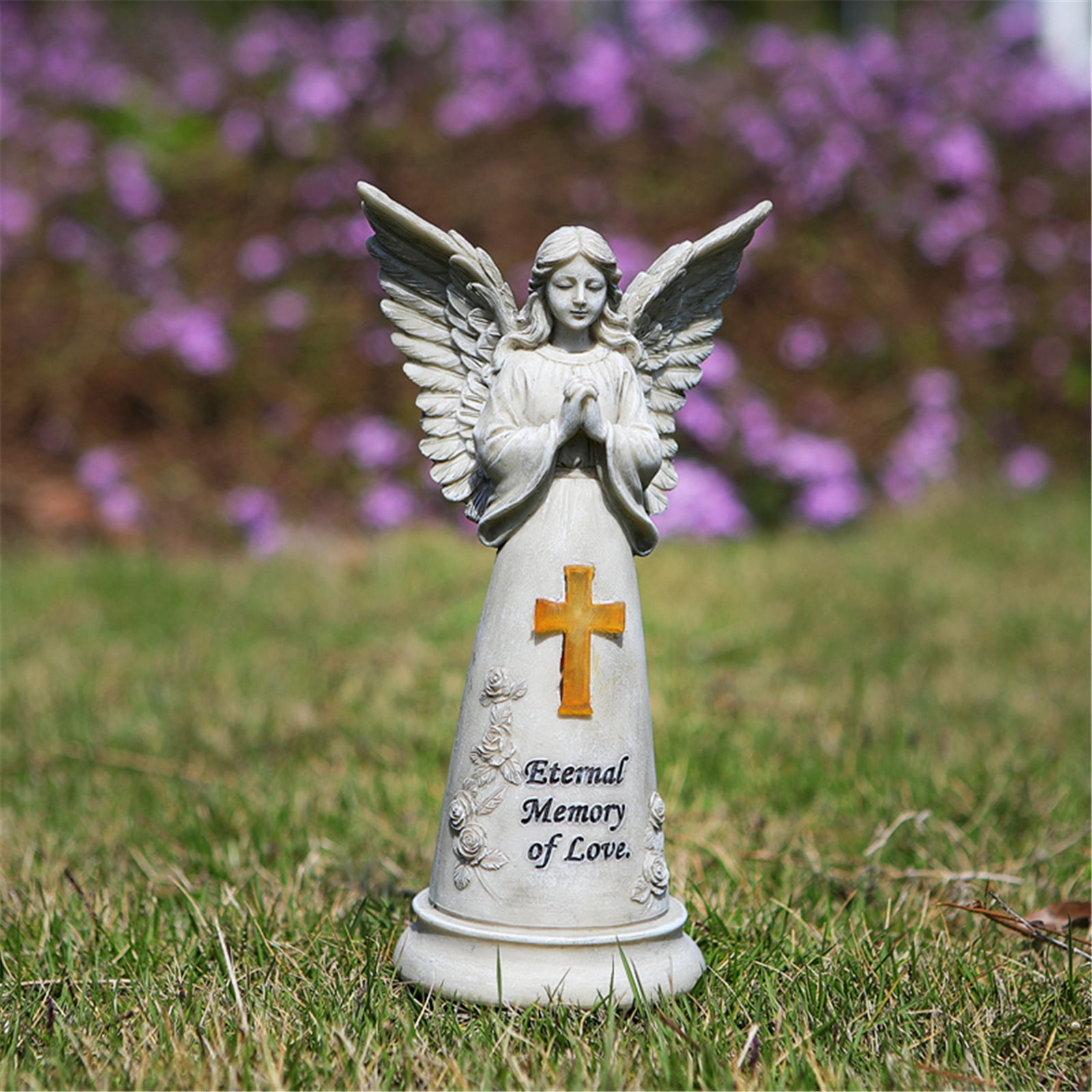 Angell Statue Garden Decors Solar Angell Figurine Praying Angles Gardens Memorial Sculpture Waterproof Angles Sculptures