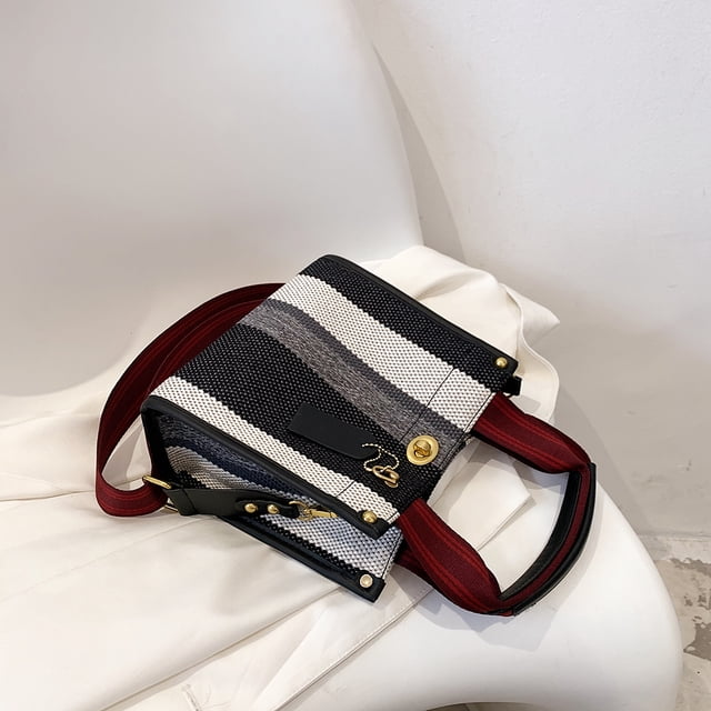 Bolsa de viaje Bolsas de asa superior informales Bolsa de asas femenina simple de gran capacidad a rayas Ndcxsfigh Para Estrenar