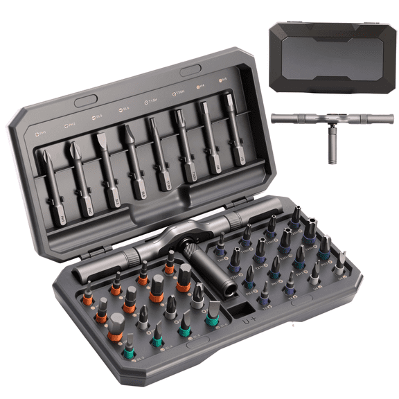 42-in-1 Magnetic Ratcheting Screwdriver Set with Storage Case, Multi-Bit Precision Repair Tool Kit for Electronics, Glasses, Watches, Bikes, Doorbells & Home DIY
