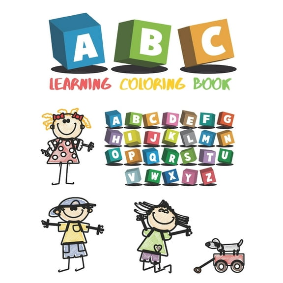 ABC Learning Coloring Book: alphabet coloring with different color combinations, Learning with fun. (Paperback)