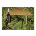 thumbnail image 1 of Winery Cutting Board, Bottle and Glass of Wine and Vineyards of Sunset Countryside Romantic Evening View, Decorative Tempered Glass Cutting and Serving Board, Small Size, Green Orange, by Ambesonne, 1 of 1