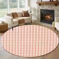 thumbnail image 2 of Buffalo Plaid Round Rug 6ft Washable Circle Kitchen Rugs Non Slip Farmhouse Orange Checkered Vintage Rustic Large Area Rug Indoor Floor Carpet for Bedroom Living Room Home Office Dining Room Nursery, 2 of 9