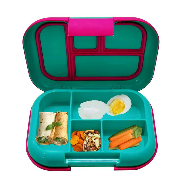  FOOYOO Plastic Bento Lunch Boxes for Kids - Big Kids Lunch  Containers for School, Portable Silicone Toddler Lunch Box, Travel To-Go  Food Container 4 Compartments Meal Prep Removable Divider(Blue): Home 