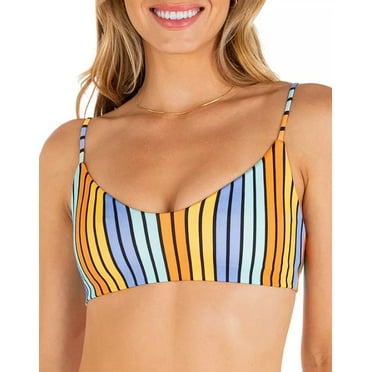 MSRP $45 Hurley Juniors Striped Cheeky Swim Stripe Reversible Bottoms Size XL