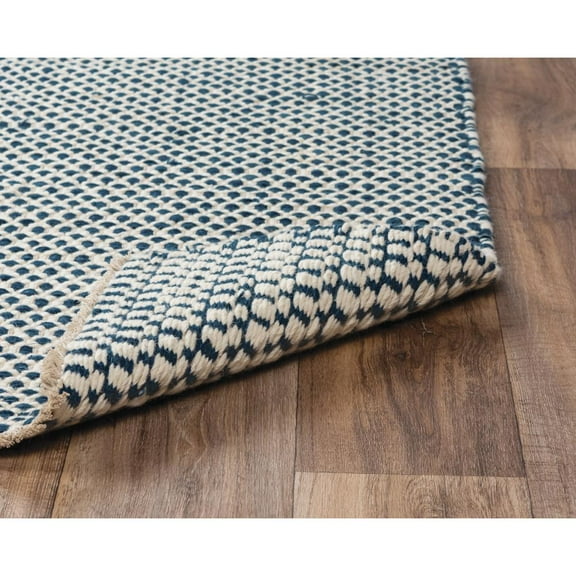 Alora Decor Monarch 5' x7'6" Basket weave Blue/Ivory Hand Woven Area Rug