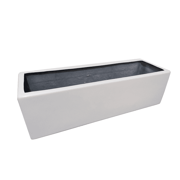 Maceta de Fibra de Vidrio Mod. Jardinera 80x25x25cm Blanco Fibra Formas Fibraformas de México Jardinera 802525 Blanco