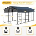 thumbnail image 2 of Mellcom RV Carport 14x25 FT , Heavy Duty Carport with Galvanized Roof and Powder-Coated Frame for RV, 2 Cars and Boat, 2 of 6