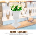 thumbnail image 2 of WYJ 2Pcs Urn Planters, Plastic Flowerpot White Pedestal Vase, Retro Flower Container Wedding Flower Pot for Garden Porch Balcony-0614, 2 of 6
