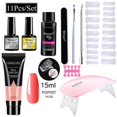 thumbnail image 1 of Kit de uñas, herramientas de extensión de Gel para uñas, juego completo de Gel de extensión de cristal con luz ultravioleta para principiantes, 1 of 1