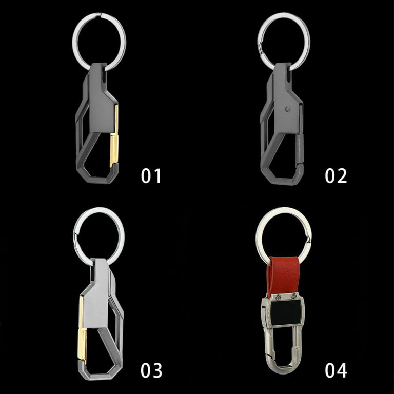ChengR High Quality Creative Car Key Chain Outdoor DIY Keyring Holder Luxury Leather Keychains Men Keychain Black Clasp 2, Men's, Size: One Size