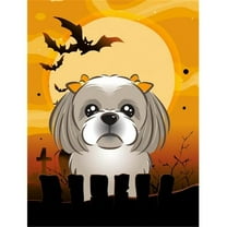 Carolines Treasures BB1808GF Halloween Gray Silver Shih Tzu Flag Garden Size