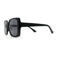 thumbnail image 3 of Womens Squared Butterfly Minimal Rectangular Chic Plastic Sunglasses All Black, 3 of 4