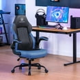 thumbnail image 2 of GTPLAYER Video Gaming Chair, Ergonomic Computer Gaming Chair with Flip-Up Armrests and Adjustable Height, Comfortable Desk Chairs with Built-in Lumbar Support, Recliner with 360°Swivel (Blue), 2 of 16