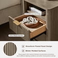 thumbnail image 4 of KeyWhat Modern Nightstand with Charging Station, Mid-Century Wood End Table Side Table for Living Room, Fluted Panel, Grey Alder, 4 of 5