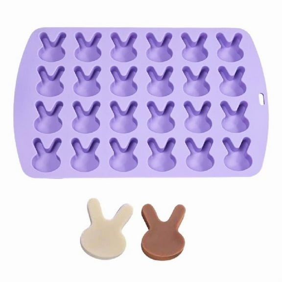 Necvior 24 Cavity Easter Rabbit Silicone Mold for Making Candy, Candle, Handmade Soap