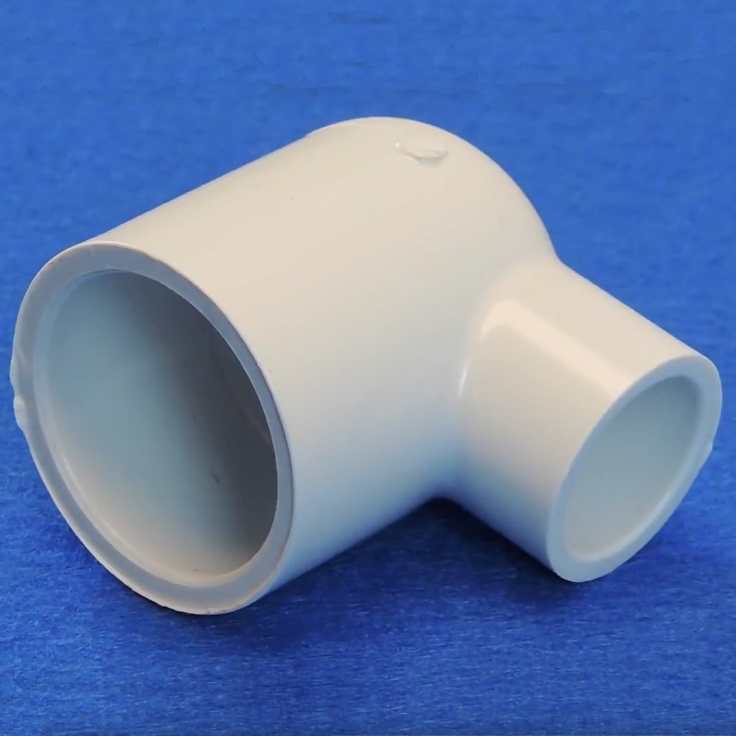 90 Degree Schedule 40 PVC Reducing Slip x Slip Elbow Fitting (1" x 1/2