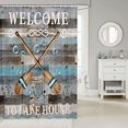 thumbnail image 2 of Manfei Vintage Paddle Shower Curtain 72Wx72L,Rustic Lake Life Bathroom Curtain,Light Blue Gray, 2 of 6