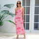 thumbnail image 5 of Vestido Midi Ajustado con Fruncido Floral para Mujer, de y de , Ideal para Invitadas de Boda, Cócteles y Salidas de Verano 2025. Rosa Roja L, 5 of 10
