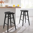 thumbnail image 2 of Counter Stool Chair, Set of 2, Black, Wood, Bar Pub Cafe Bistro Dining Kitchen Hospitality Restaurant, Modern Contemporary HB36674, 2 of 10